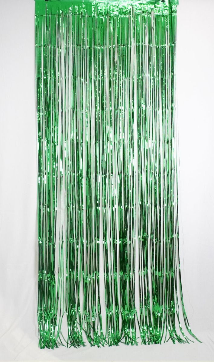 Curtain Satin Metallic Green Mylar Extra Large 1m X 2.4m