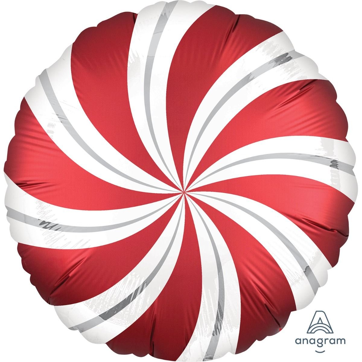 Balloon Foil 45cm Candy Swirl Red Christmas