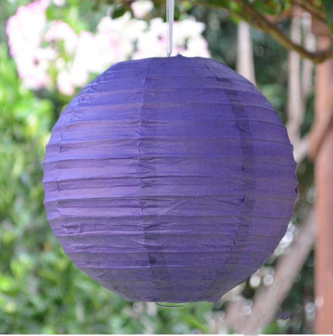 Lantern 35cm Purple Round Paper