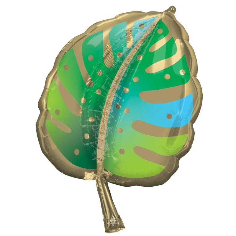 Balloon Foil Shape Palm Frond Leaf Tropical 76cm X 55cm