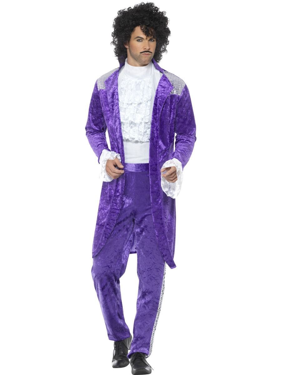 Costume Adult Purple Musician 1980s/1990s Large