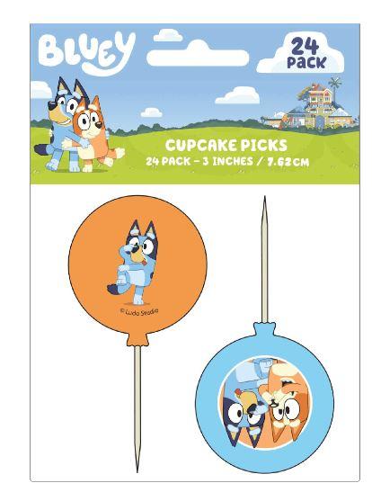 Bluey Cupcake Picks/Toppers Pk/24