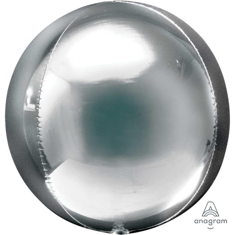 Balloon Foil Shape Orbz Silver