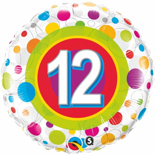 Balloon Foil 45cm 12th Birthday Colourful Last Chance Buy