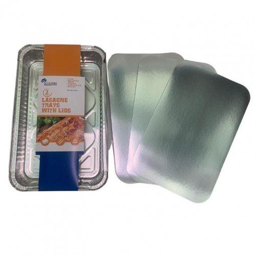 Foil Lasagne Tray And Lid Pk/3 - 315 X 204 X 42mm