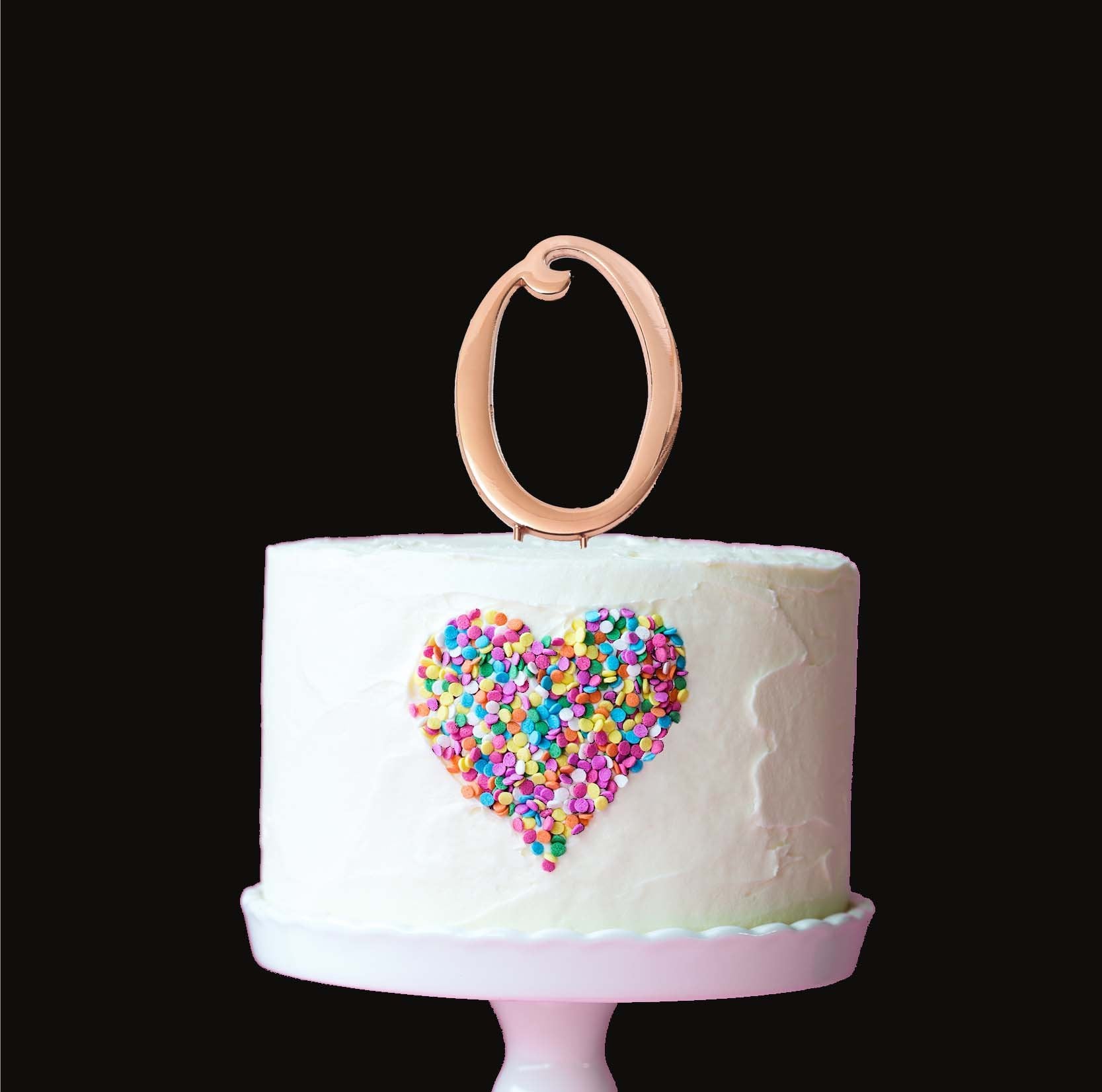 Topper Rose Gold 7cm Num 0