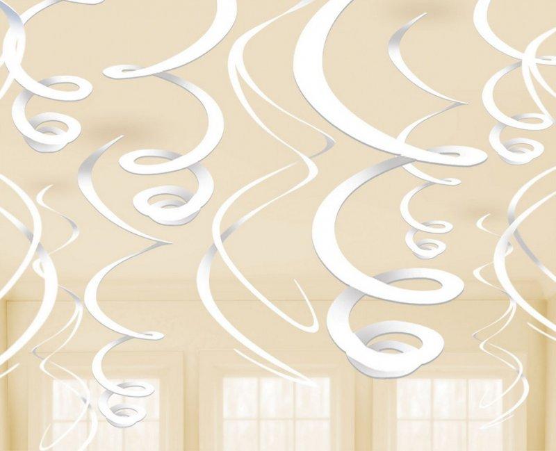 Hanging Swirls White 55.8cm Pk/12