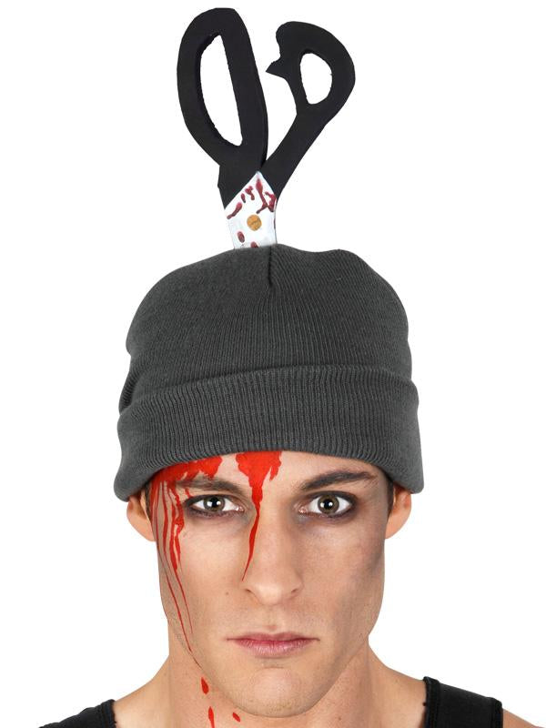 Beanie With Scissors Grey