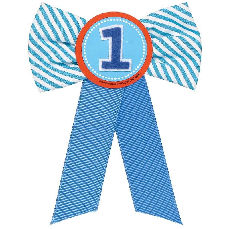 Badge Award Ribbon 1st First Birthday Blue