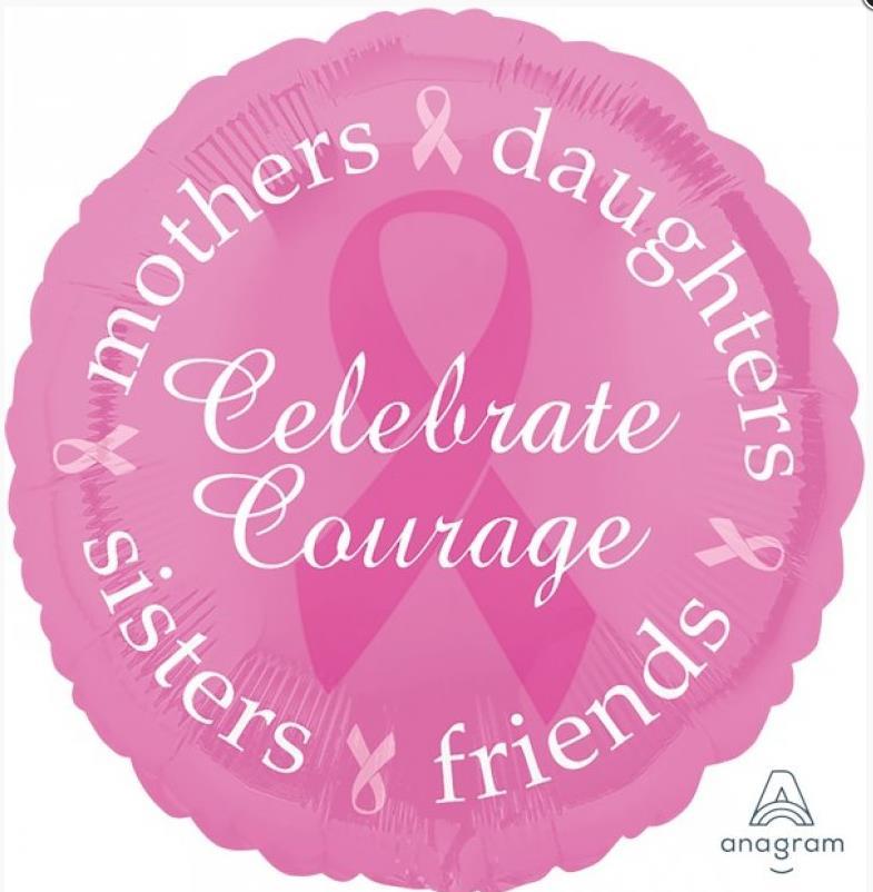 Balloon Foil 45cm Celebrate Courage Breast Cancer Inspiration