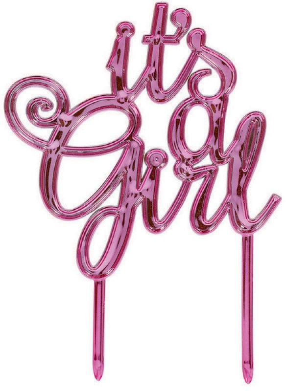 Its A Girlcake Topper Plastic