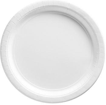 Paper Plates 23cm Frosty White Round 20 Pack