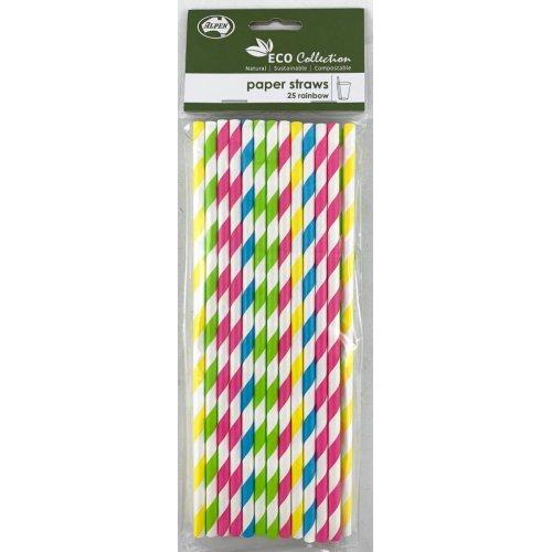 Paper Straws Rainbow Assorted Pk/25