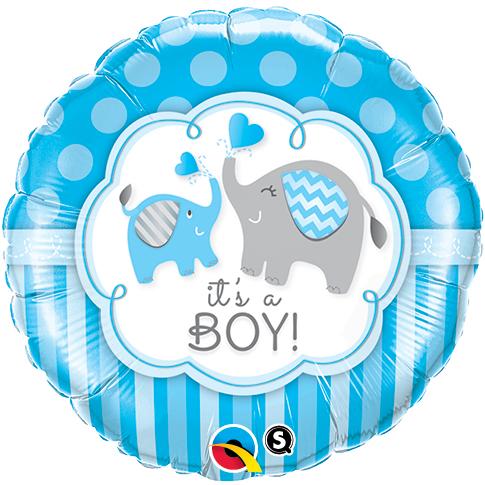 Balloon Foil 45cm Its A Boy Elephants