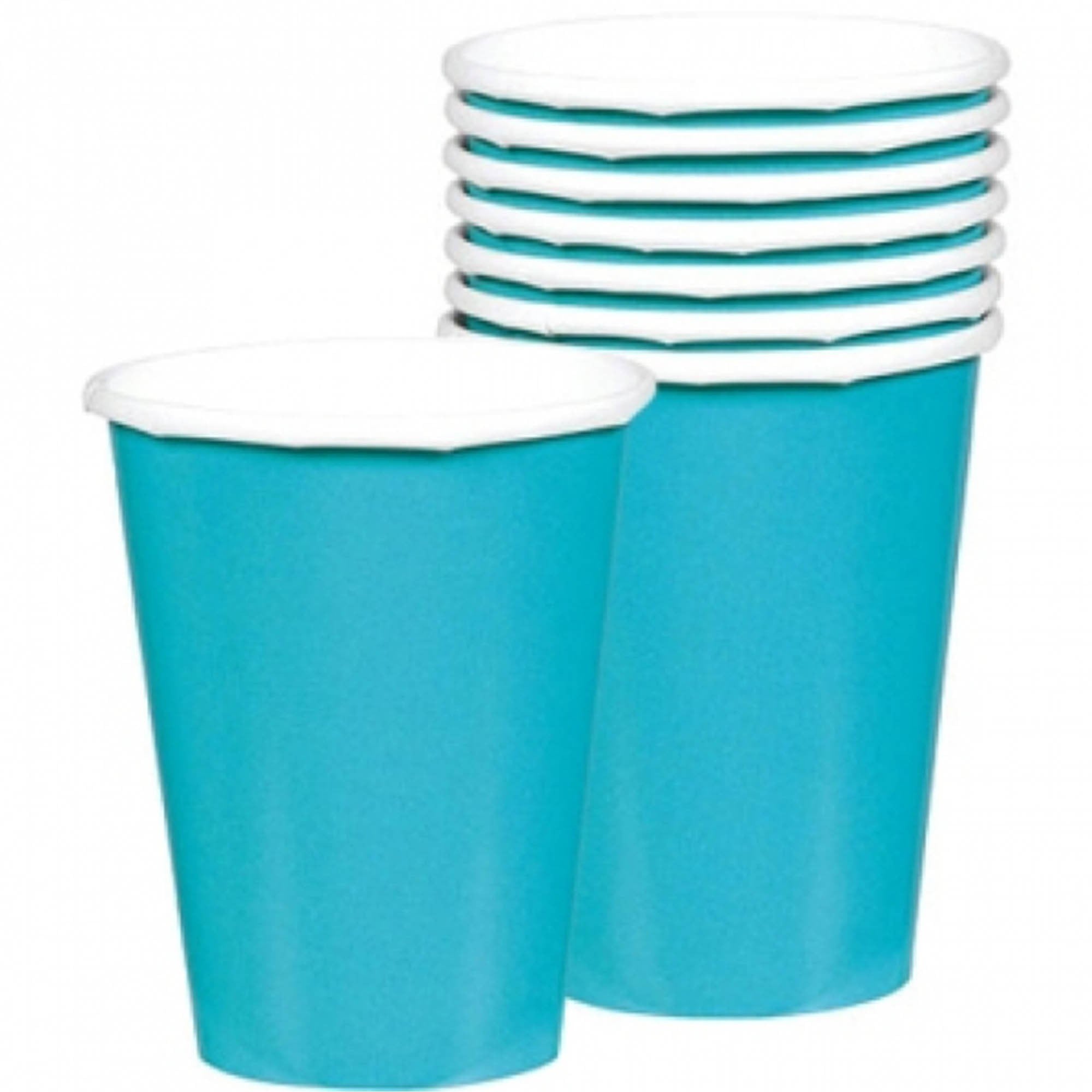 Cups 266ml Paper Caribbean Blue 20 Pack