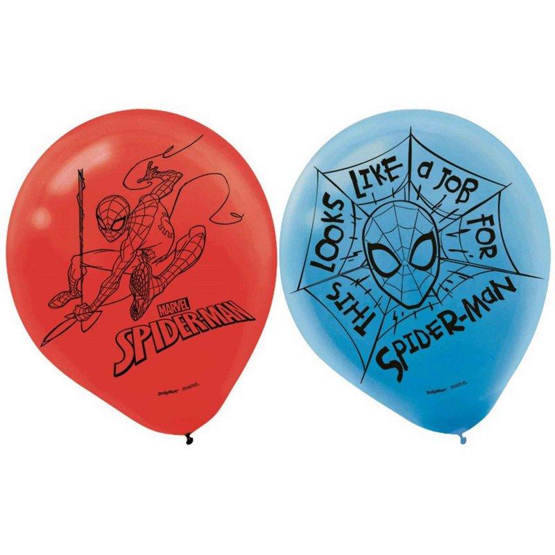 Spiderman Webbed Latex Balloons Pk/6