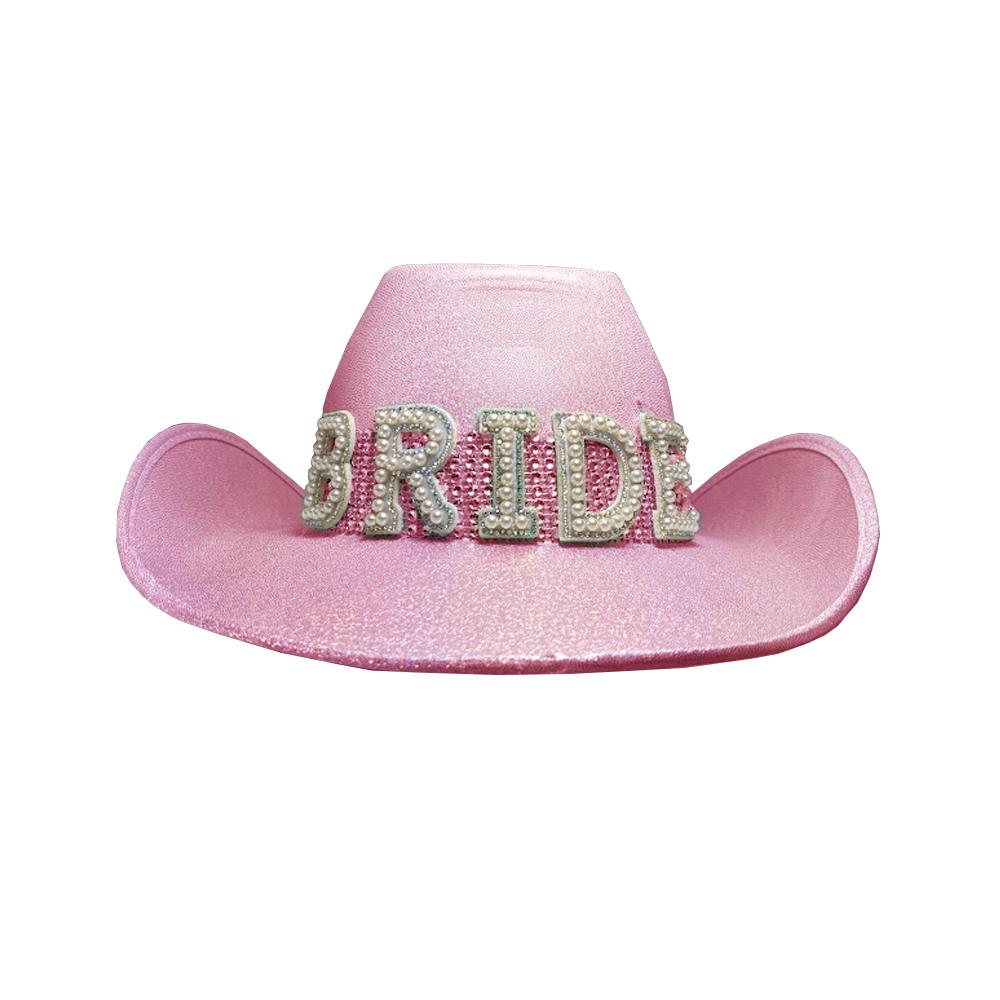 Bride To Be Pale Pink Cowboy/Cowgirl Hat Deluxe