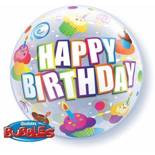 Balloon Bubble Birthday Colourful Cupcake