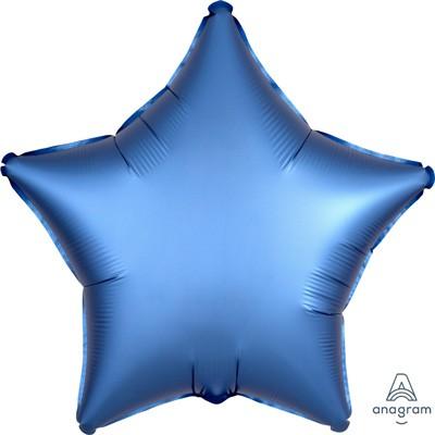 Balloon Foil 45cm Star Azure Blue Satin