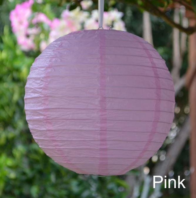 Lantern 35cm Pink Round Paper