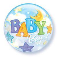 Balloon Bubble Baby Boy Moon/Stars 56cm