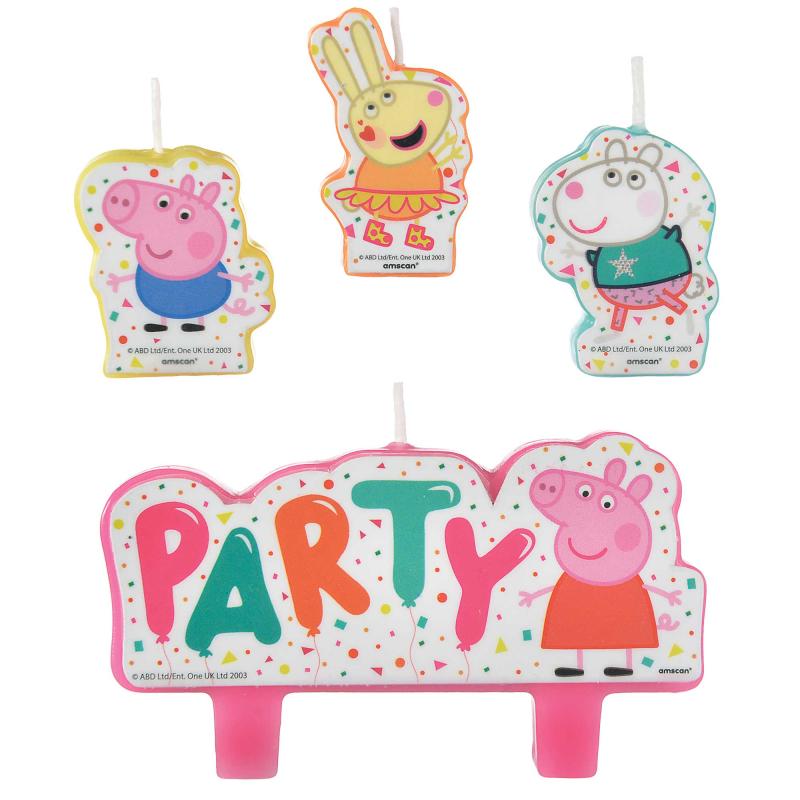 Peppa Pig Confetti Candle Set Pk/4