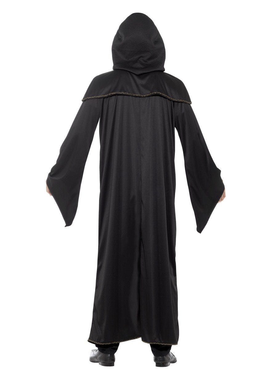 Costume Wizard Cloak Black With Gold Trim One Size