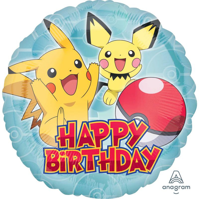 Balloon Foil 45cm Pokemon Happy Birthday
