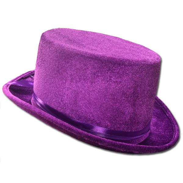 Hat Top Velvet Purple 13cm High