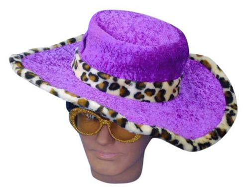 Hat Pimp Purple W/Leopard Trim