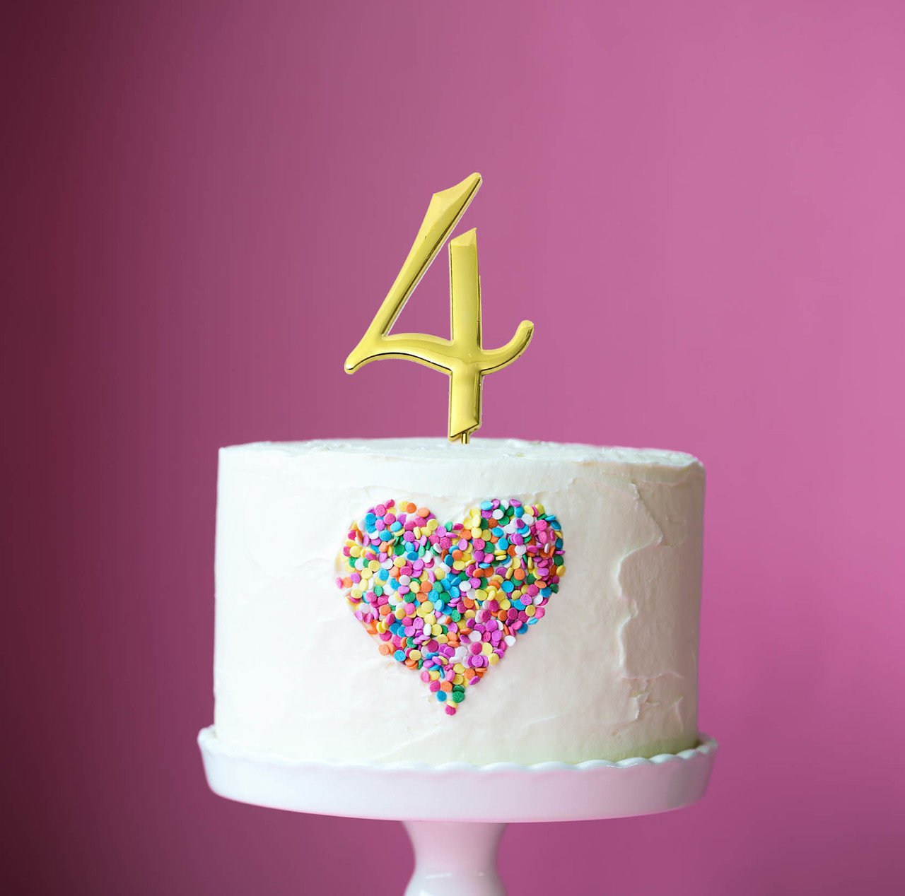 Topper Gold 7cm Number 4