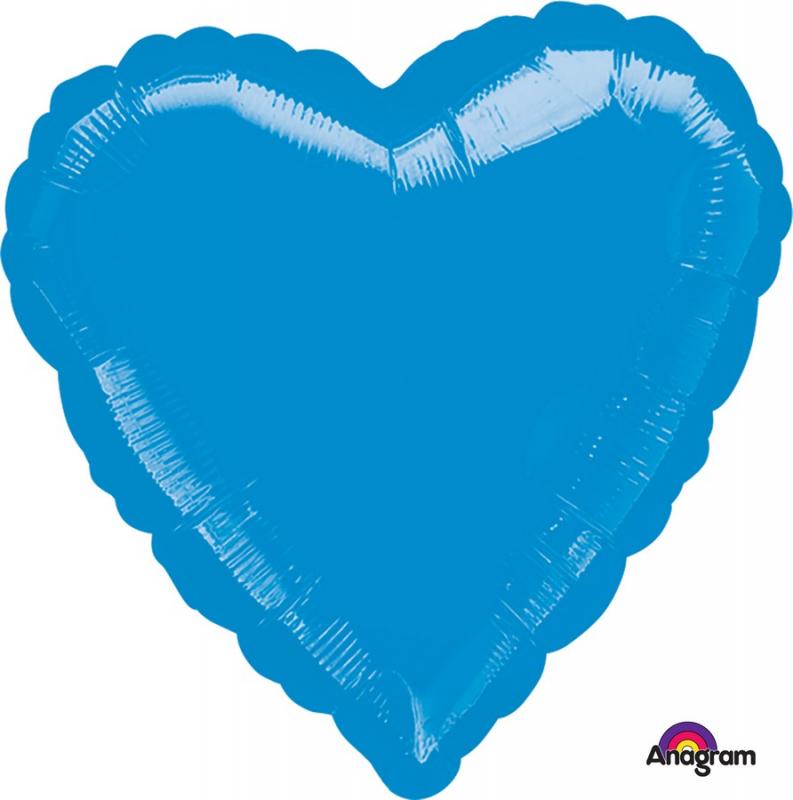 Balloon Foil 45cm Heart Blue