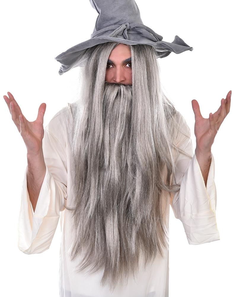 Wig & Beard Wizard Long Grey
