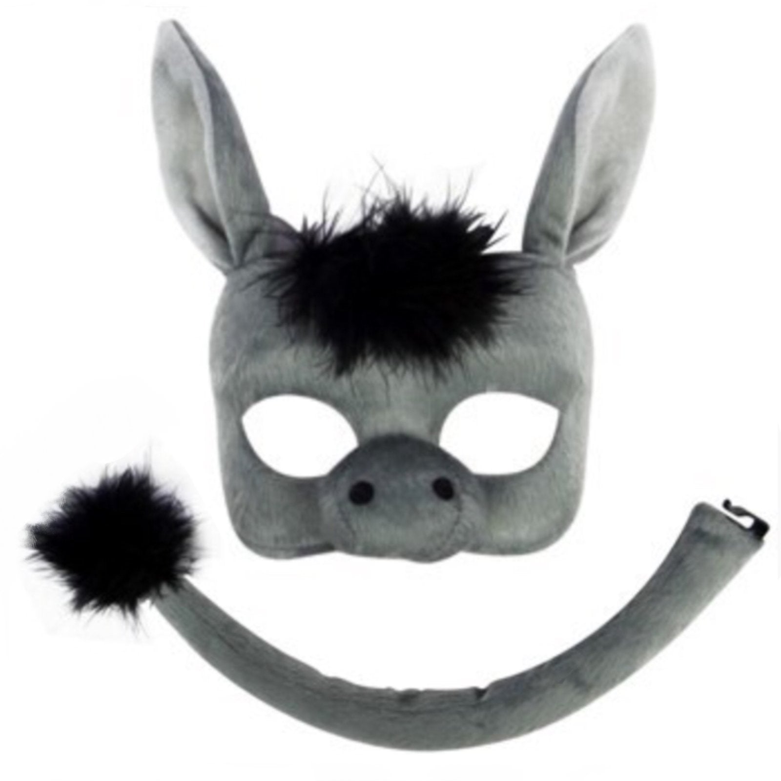 Donkey Mask Colour In Animal Costume Mask Set Deluxe Donkey Grey