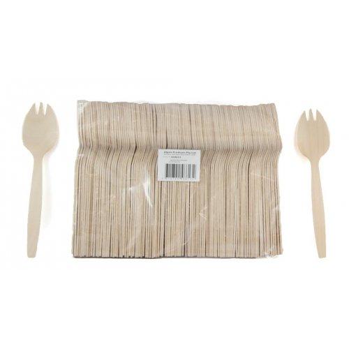 Birch Wood Eco Sporks 14cm Pack Of 100 Eco Friendly