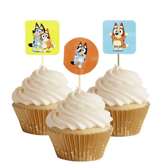 Bluey Cupcake Picks/Toppers Pk/24