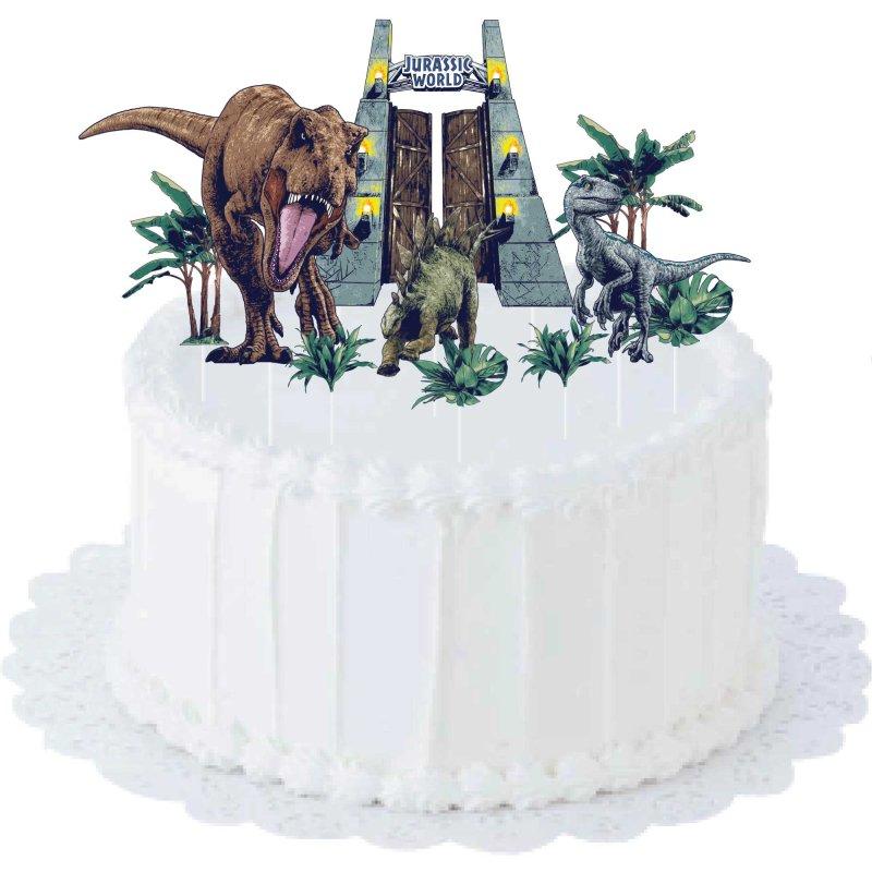 Jurassic Dinosuar Into The Wild Cake Topper Kit Pk/10