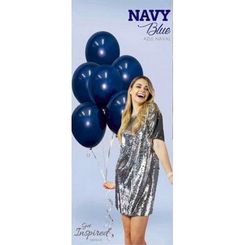 Latex Balloons 30cm Fashion Navy Blue Pk 100