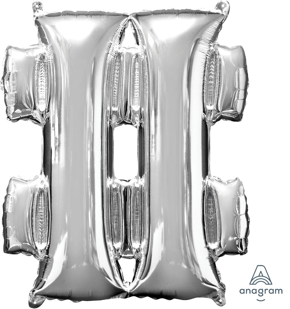 Balloon Foil Letter # Silver 40cm - Discontinued Line Last Chance To Buy