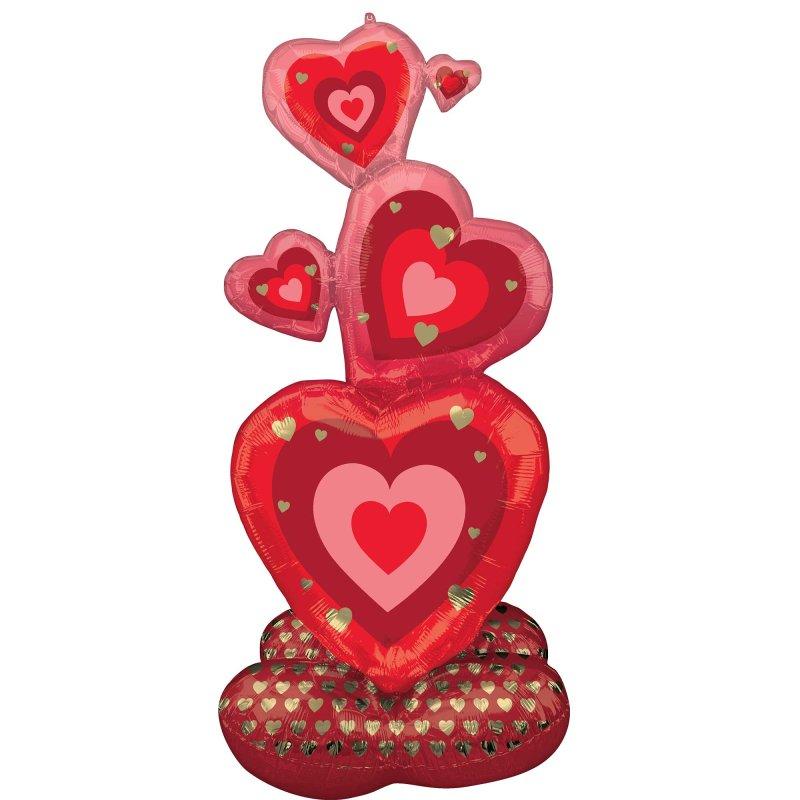 Balloon Foil Shape Stacking Hearts Airloonz Air- Fill Only