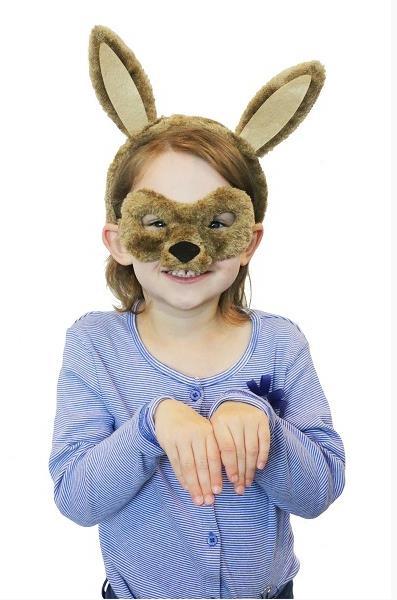 Animal Costume Mask Set Australian Kangaroo Deluxe Includes Headband & Mask