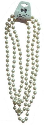 Necklace Beads White Flapper 1920s Princess