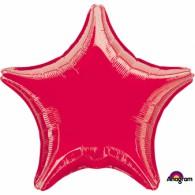 Balloon Foil 45cm Star Ruby Red