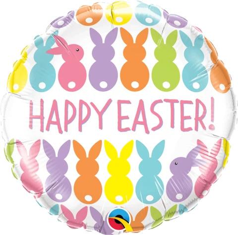 Balloon Foil 45cm Happy Easter Bunnies Line Up