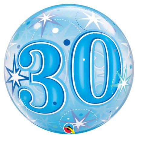 Balloon Bubble 56cm 30th Birthday Blue  Last Chance Buy