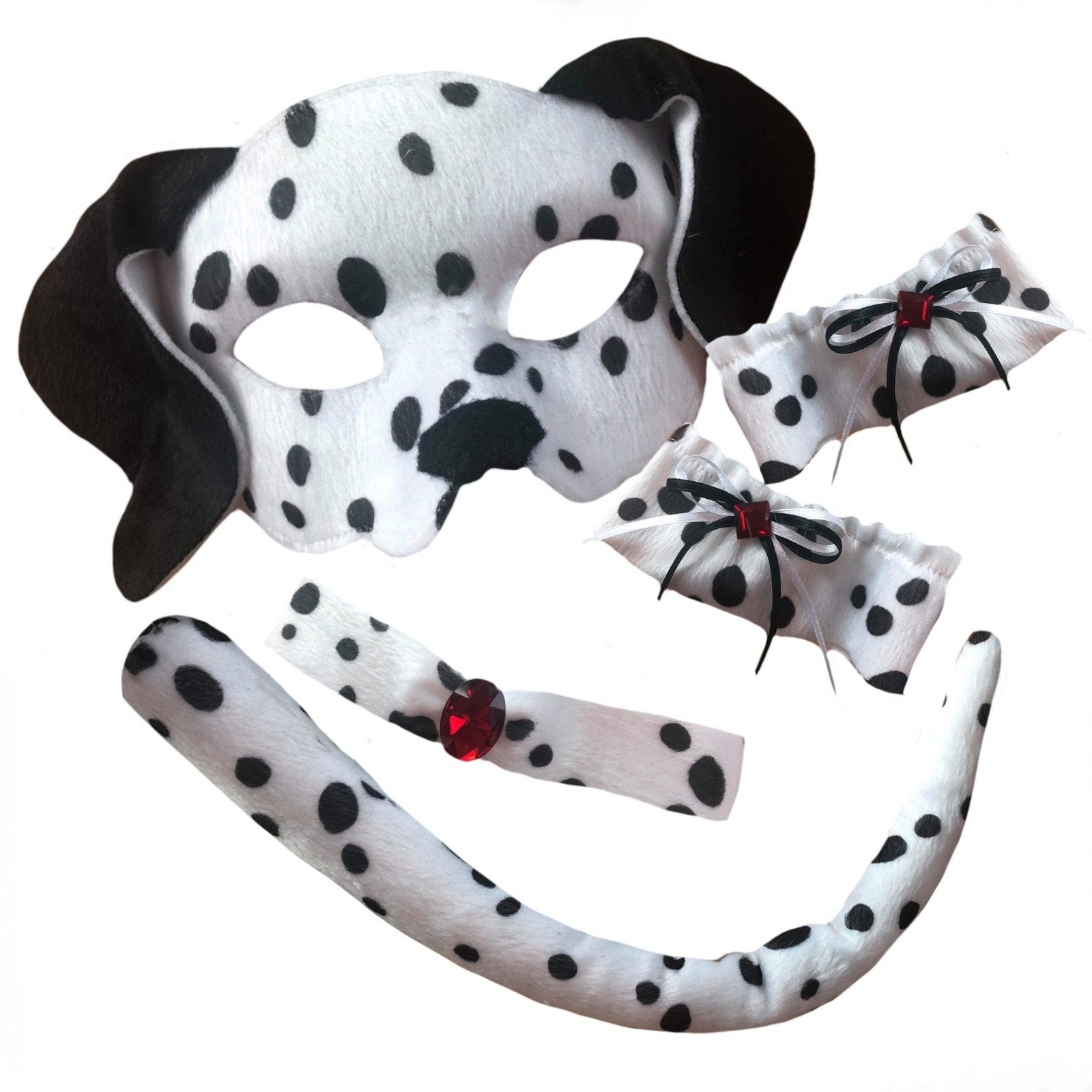 Animal Costume Mask Kit Deluxe Dalmation 5 Pieces