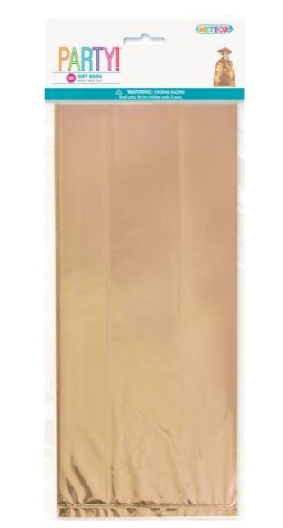 Cello Loot Bags Metallic Rose Gold Pk/10 28cm H X 13cm W