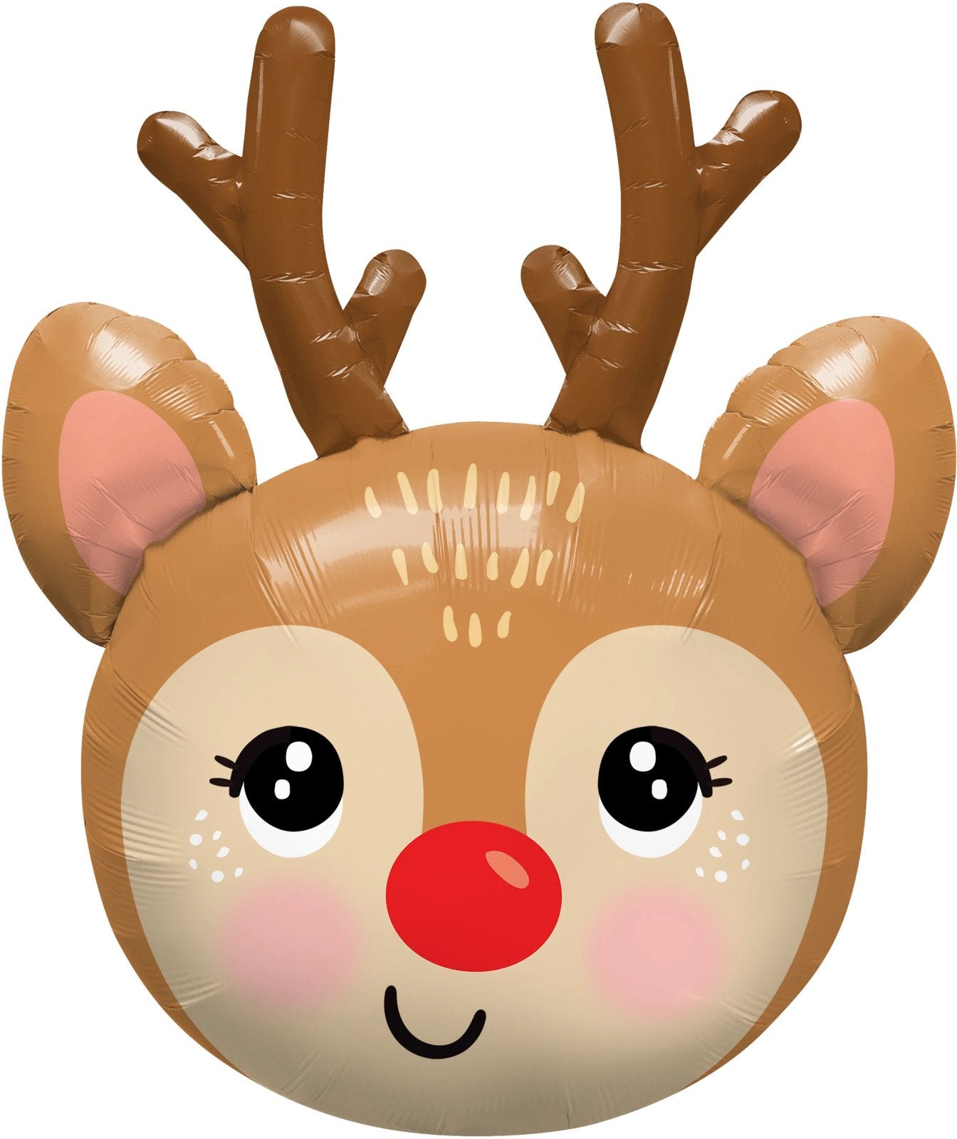 Balloon Foil Shape Red Nosed Reindeer Head Christmas Rudolph 89cm