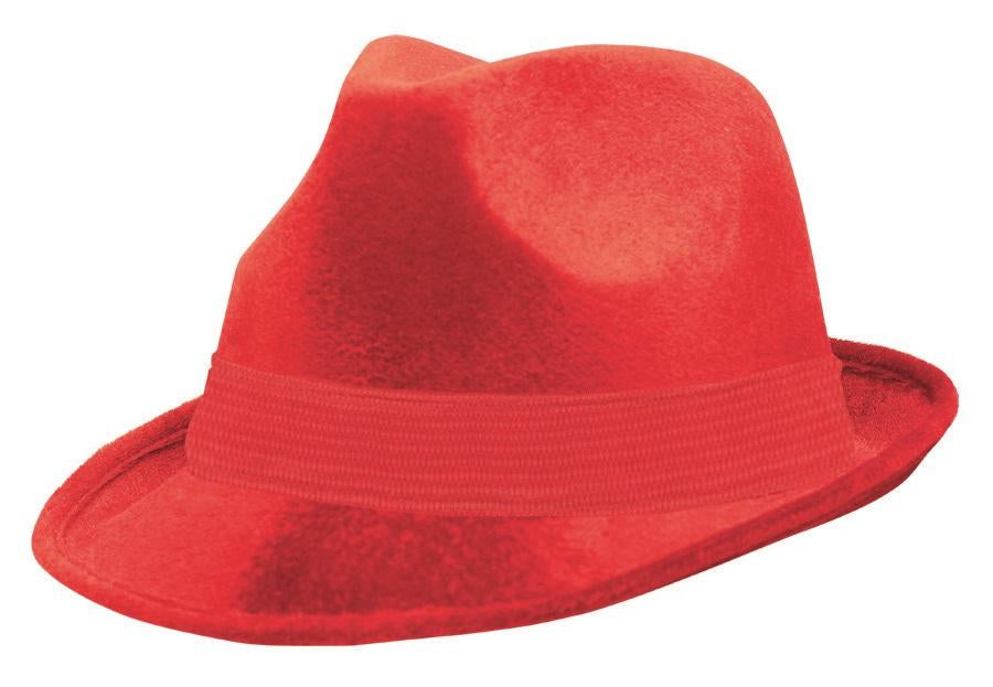 Red Fedora Velour Hat