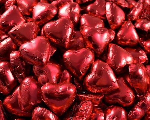 Chocolate Hearts Red 1kg Bulk